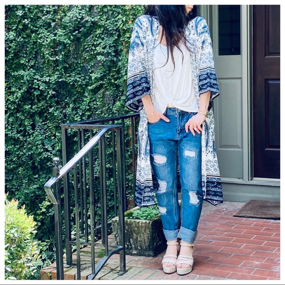 BOHO CHIC LONGLINE KIMONO - Picture 2 of 8